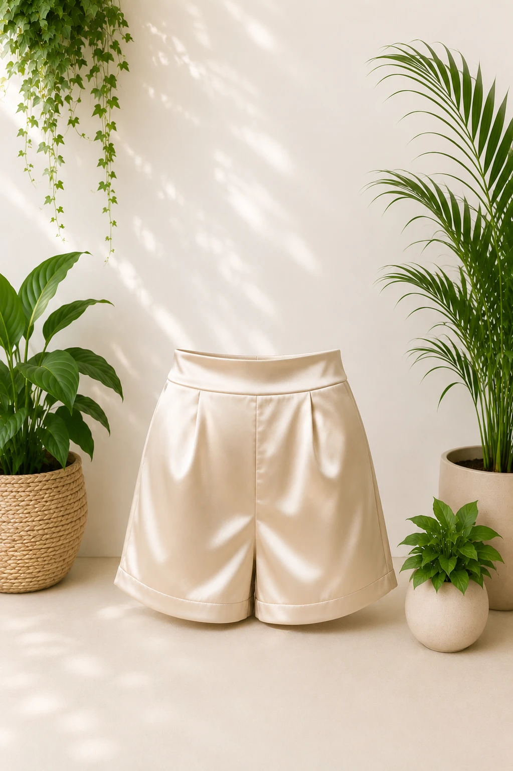Short effet satin kiabi beige 🌹38 🌹